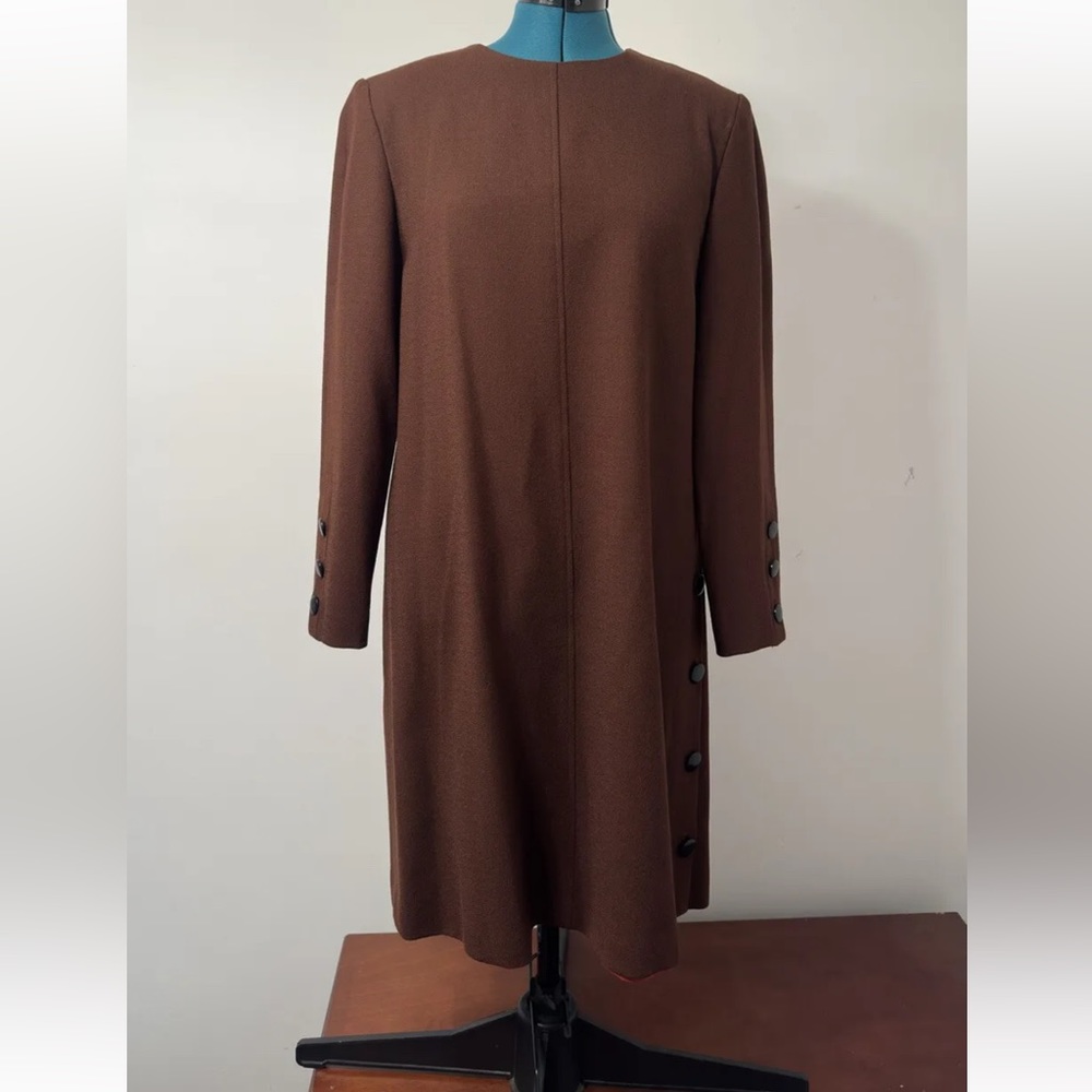 Talbots Women’s Brown 100% Wool Lined Long Sleeve Dress Size 6